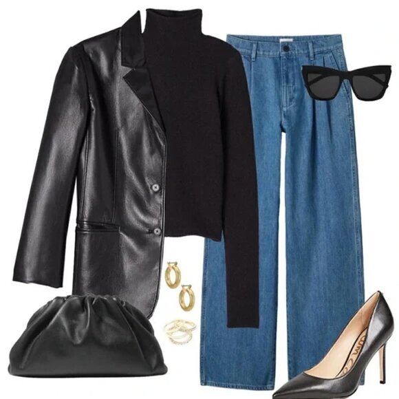 Aritzia Wilfred Free Jeans Sz 8 High Waist Wide Leg - Picture 3 of 15